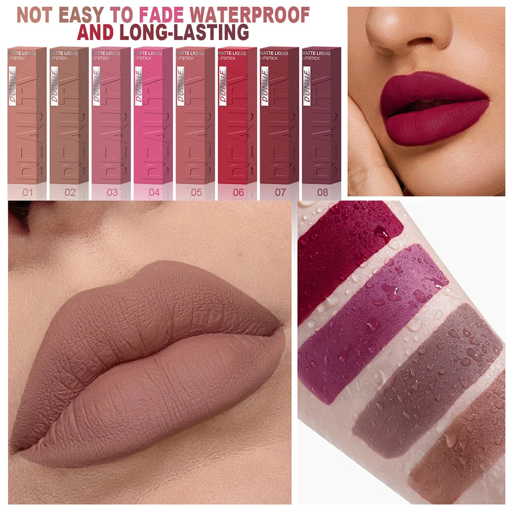 Waterproof Matte Lip Kit – 8 Long Lasting Shades