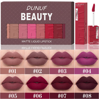 Waterproof Matte Lip Kit – 8 Long Lasting Shades